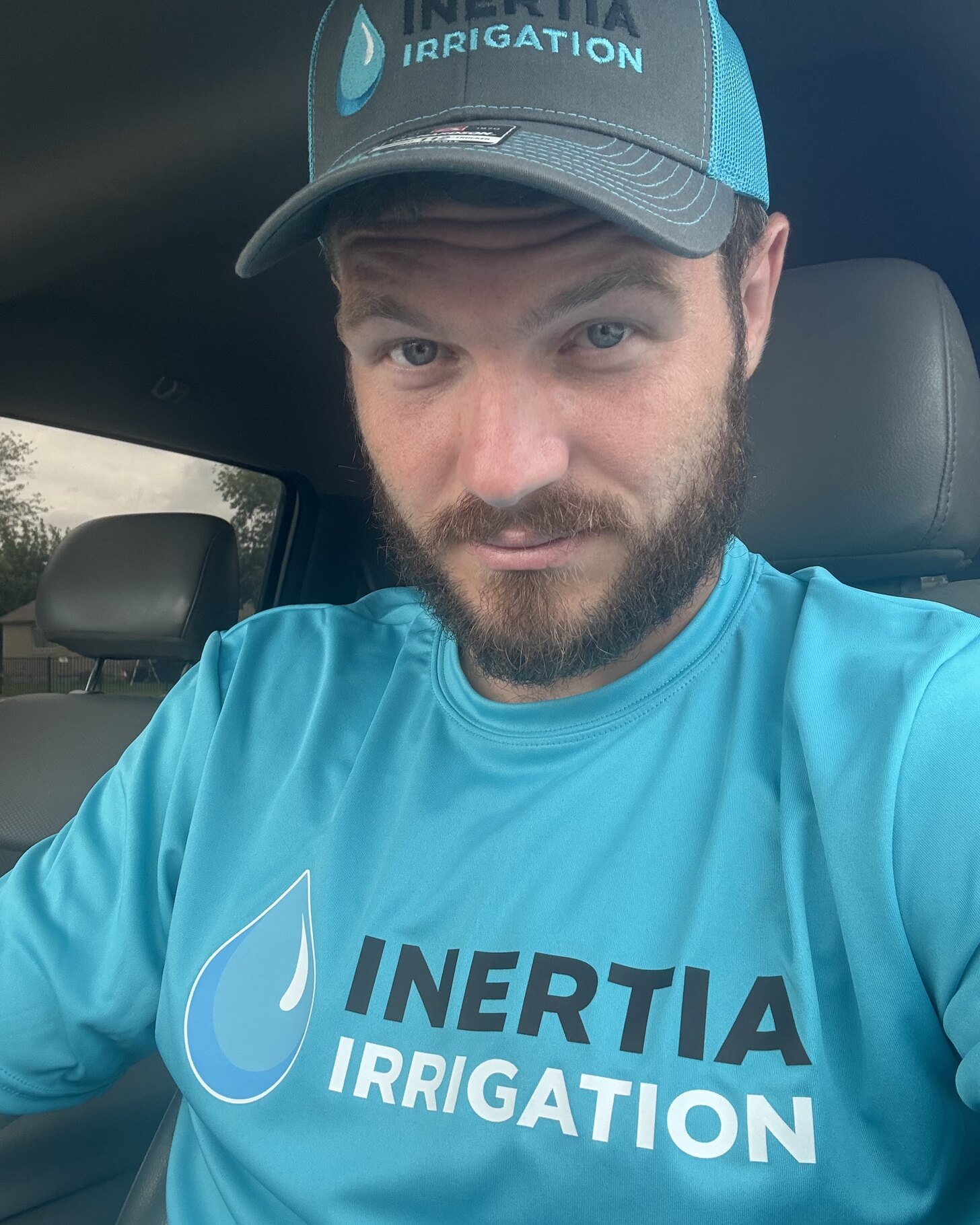 Inertia Irrigation owner in branded gear, Keller TX